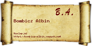 Bombicz Albin névjegykártya